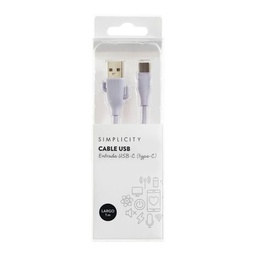 Cable Usb Simplicity Entrada Usb-c Type-c Lila