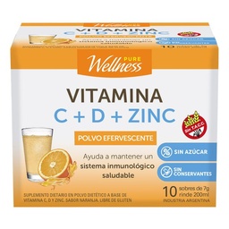 Suplemento Dietario Pure Wellness Vitamina C + D + Zinc x 10 un