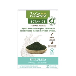 Suplemento Dietario Pure Wellness Spirulina 500 Mg x 30 Cápsulas