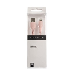 Cable Usb Simplicity Rosa Lightning