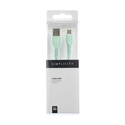 Cable Usb Simplicity Verde Tipo C