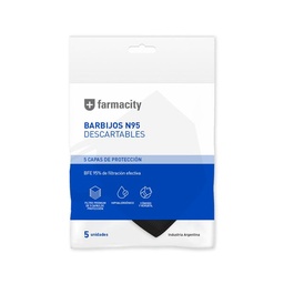 Barbijos Farmacity N95 Negro x 5 un Barbijos Farmacity N95 Negro x 5 un