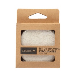 Set de Esponjas Studio 9 Exfoliantes x 4 un