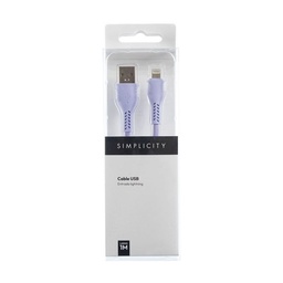 Cable Usb Lightning Simplicity Lila