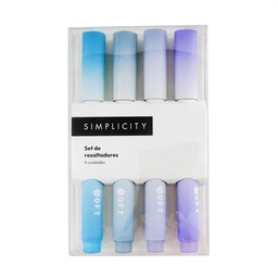 Set Simplicity de Resaltadores Degrade Celeste x 4 un