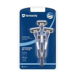 Máquina de Afeitar Farmacity 3 Filos x 4 un Máquina de Afeitar Farmacity 3 Filos x 4 un