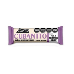 Cubanito Archok Bañado en Chocolate Blanco Relleno con Frutos Del Bosque x 28 g