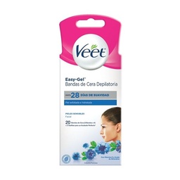 Bandas Depilatorias Veet Facial Piel Sensible x 20 un