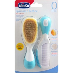 Kit Cepillo y Peine Chicco Cerda Nylon Puntas Redondeadas x 2 un