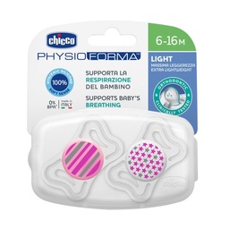 Chupete Chicco Physio Light Rosa 6-16m x 2 un