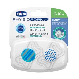 Chupete Chicco Physio Light Azul 6-16m x 2 un