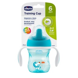 Vaso Chicco Training Cup 6m+ Celeste/azul x 200 ml