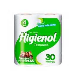 Papel Higienico Texturado 30 mt Higienol 4 un