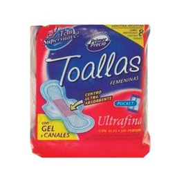 Toallas Pocket Ultrafina con Alas Primer Precio 8 un