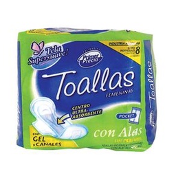 Toallas Pocket con Alas Primer Precio 8 un