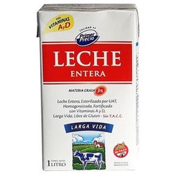 Leche Entera Fortificada Primer Precio 1 lt