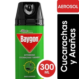 Insecticida Mata Cucarachas y Arañas Baygon en Aerosol 300cc