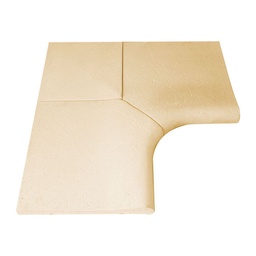 Piso Esquinero Curvo 3 Piezas Crema 90x90 Cod.6921