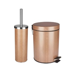 Set Basurero 5l Escob Wc Metal Natural