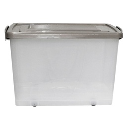 Caja Plas 80lt C-rued Tran T-color Gris