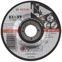 Disco Abrasivo Bosch 3 en 1 Corte/desbaste/pulimento 115X25mm