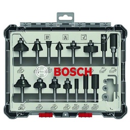 Juego de Fresa Bosch Mixtas 15Pcs 1/4"