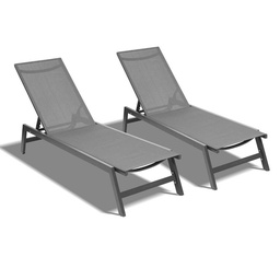 Juego de Reposeras Alum Gris Oscuro x 2 u Midtown