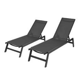 Juego de Reposeras Aluminio Negro x 2 u Midtown