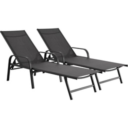 Reposera Plegable Acero 87 cm Negro Midtown