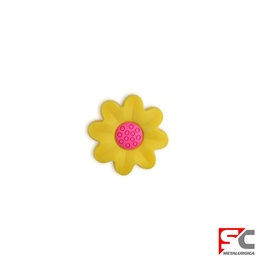 Tirador Silicona Flor Amarilla 43mm