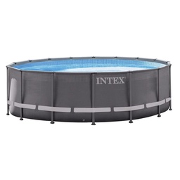 Pileta Estructural Redonda 488X122cm Bomba + Acce Gris Intex