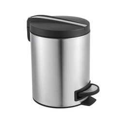 Basurero Pedal Acero Inox con Negro 5lt