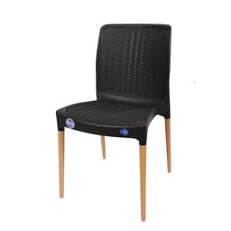 Silla Plástica Voss 2000 Rattan India Grafito Negro