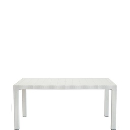 Mesa Plástica Voss 2000 Indonesia Rattan Rectangular Blanco