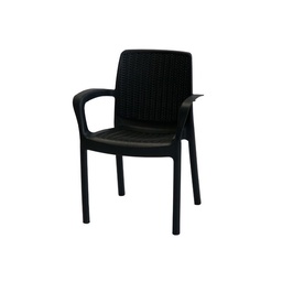 Silla Plástica Voss 2000 Guinea Rattan Grafito Negro