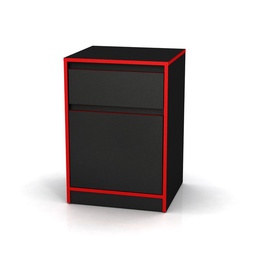 Cajonera Gamer 2C 1P Gacela 45X38x65 cm Negro/rojo