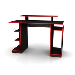 Escritorio Gamer con Estante 120X55x76 cm Negro/rojo