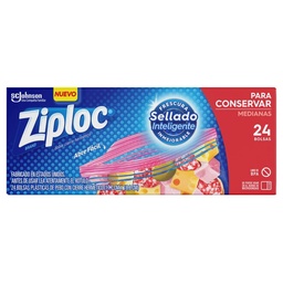 Ziploc Bolsa Conserva Mediana 24Un/12ar