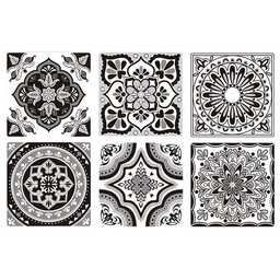 Azulejos Autoadhesivos Muresco Blanco y Negro 15 x 15cm