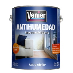 Recubrimiento Antihumedad Acabado Liso Venier Blanco X5kg