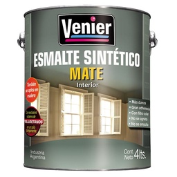 Esmalte Sintético 3P Interior Venier Negro Mate X4lts