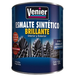 Esmalte Sintético 3P Interior/exterior Venier Negro Brillante X1lt