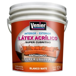 Látex Interior Acrilico Venier Blanco 12kg