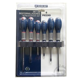 Set de Destornilladores Robust Azul y Gris 6Ud