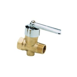 Llave de Gas Bronce con Vista Cromada Fv de 13 mm