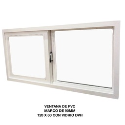 Ventana Pvc Mco 90 Dvh 120x60 Fracas Derecha