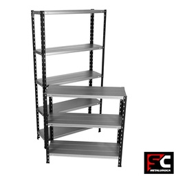 Metal Rack 5 Estantes 1.80 mt Silver