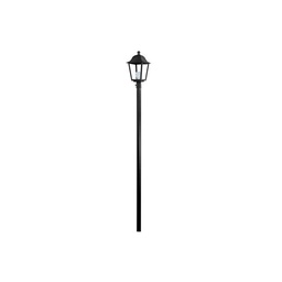 Farol Pvc para Poste 6C Cerrado Negro