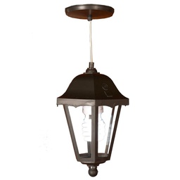 Farol Pvc 4 Caras Colgar Colonial Negro