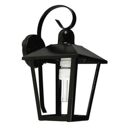 Farol Chapa 4 Caras Pared Recto Negro Balucce